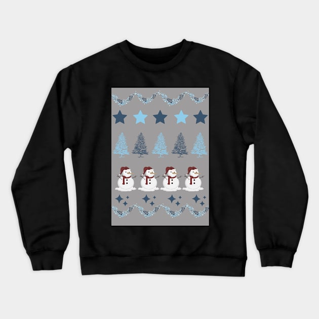 Fair isle Snowman - Christmas Crewneck Sweatshirt by LukjanovArt